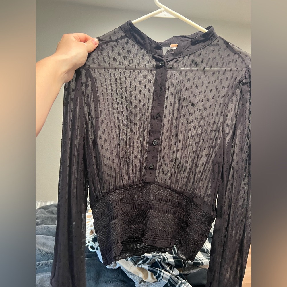 FREE PEOPLE sheer blouse